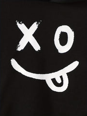 Boy's Cartoon Face 2pcs Hoodie & Sweatpants Set