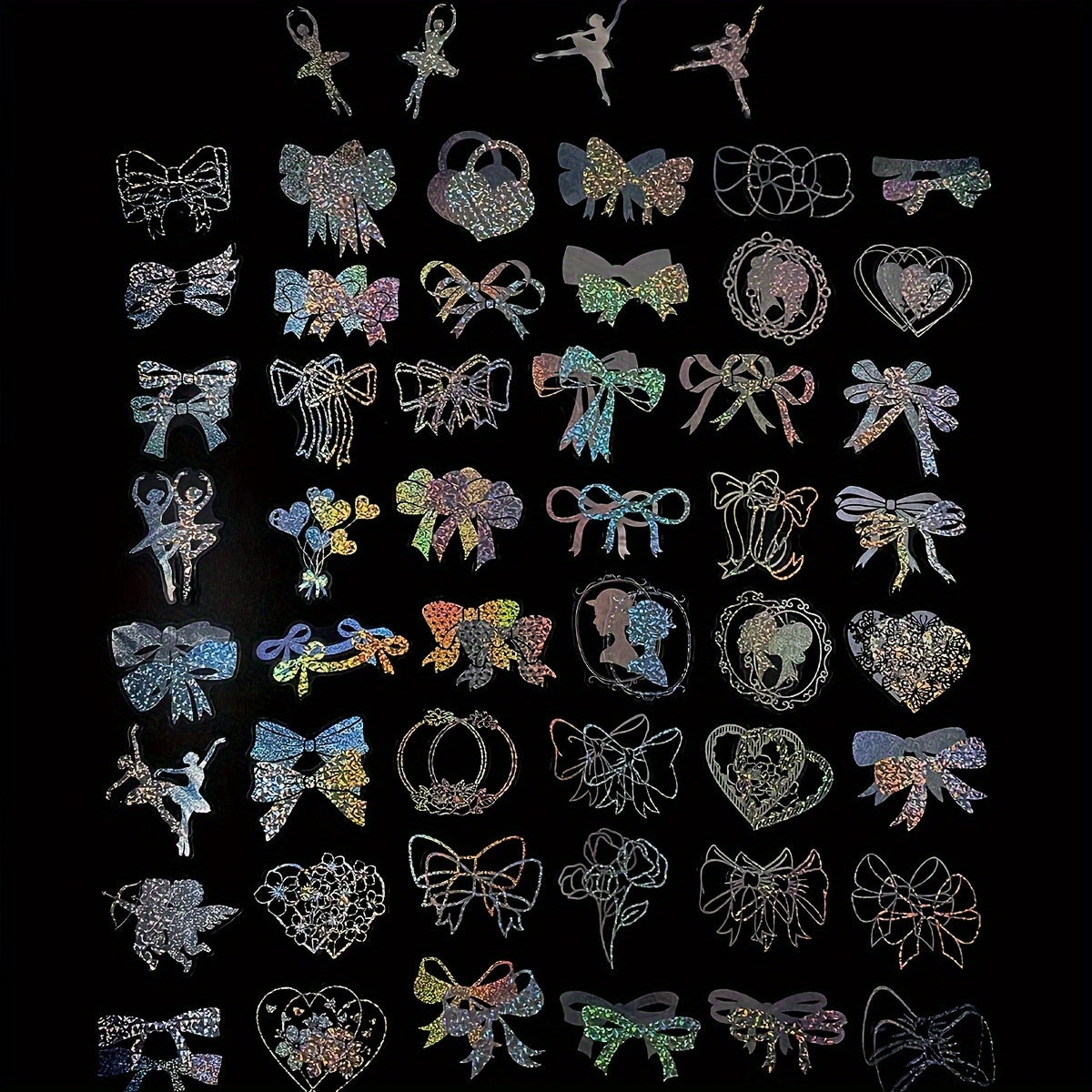 100 Sheets Laser Stickers Pack DIY Phone Case Decoration