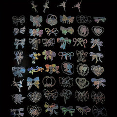 100 Sheets Laser Stickers Pack DIY Phone Case Decoration