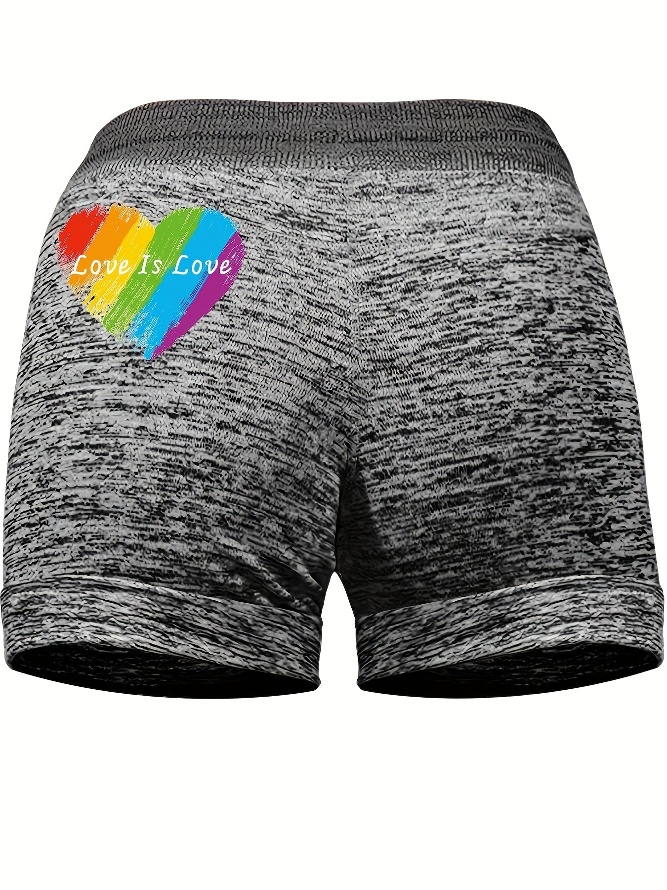 Rainbow Mouth Pattern Drawstring Shorts Casual Dual Pockets Shorts