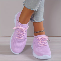 Women's Casual Knitted Sock Sneakers Lace Up Running Tennis Jogging Shoes
