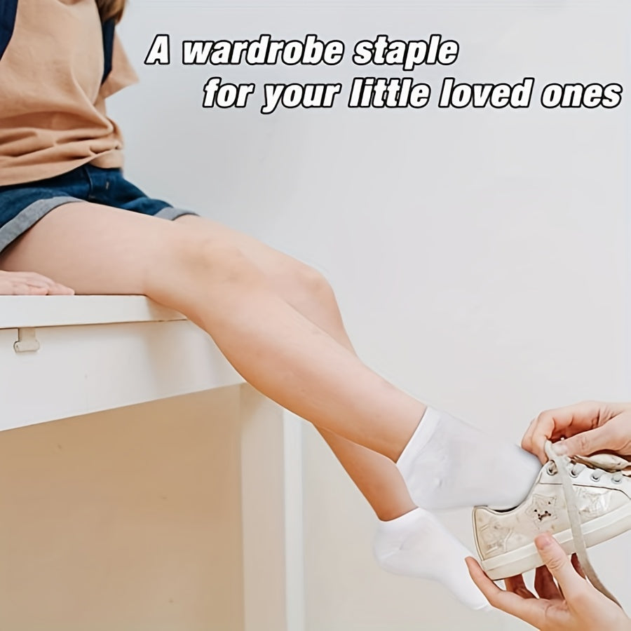 16 Pairs Boys Kids Breathable Comfy Short Socks Ankle Children's Plain Socks