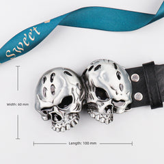 Men's Silver Metal PU Leather Belt