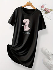Dinosaur Print Graphic Tee Dress