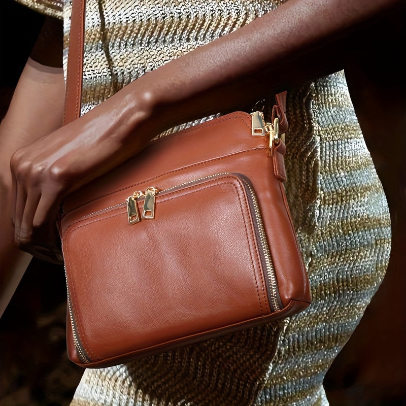 Stylish Brown Leather Crossbody Bag for Women