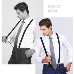 Adjustable Y Back Clip-on Suspenders 1 Inch Elastic