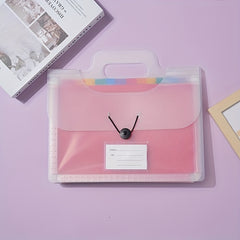 Rainbow Plaid Accordion Bag PP Folder Large Capacity Data Storage