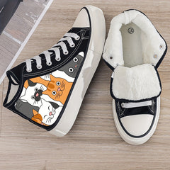 Girls' High Top Cats Skate Shoes with Plush Lining