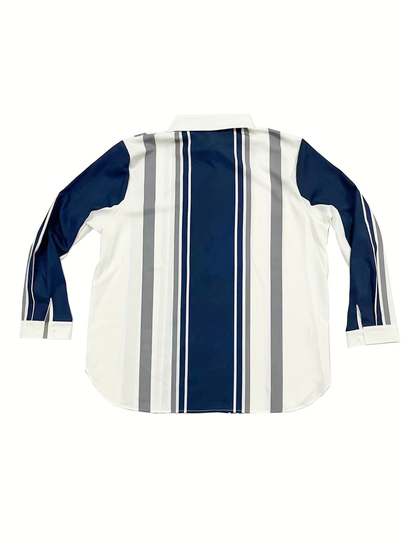 Stripe Print Button Up Long Sleeve Blouse
