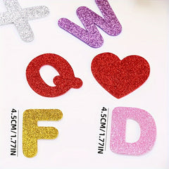Colorful Glitter A Letter Stickers Foam Self-adhesive Patches English Stickers