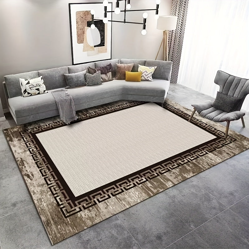 Vintage Nordic Area Rug Light Geometric Pattern Indoor Mat