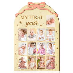 One Year Old Birthday Gift Set - Photo Frame Decoration & Wooden Board for Mont