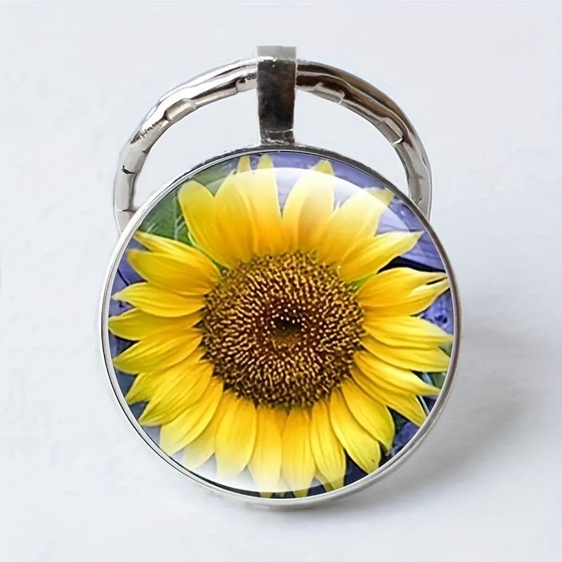 Sunflower Vintage Bag Keychain Jewelry Accessory