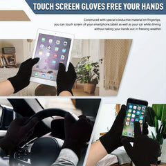 Unisex Beanie Hat Scarf Touchscreen Gloves Set