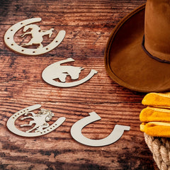 12pcs Wooden Horseshoe Cutouts Unpainted DIY Pendant