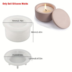 Square Candle Jar Silicone Mold with Lid DIY Craft Ornaments Making