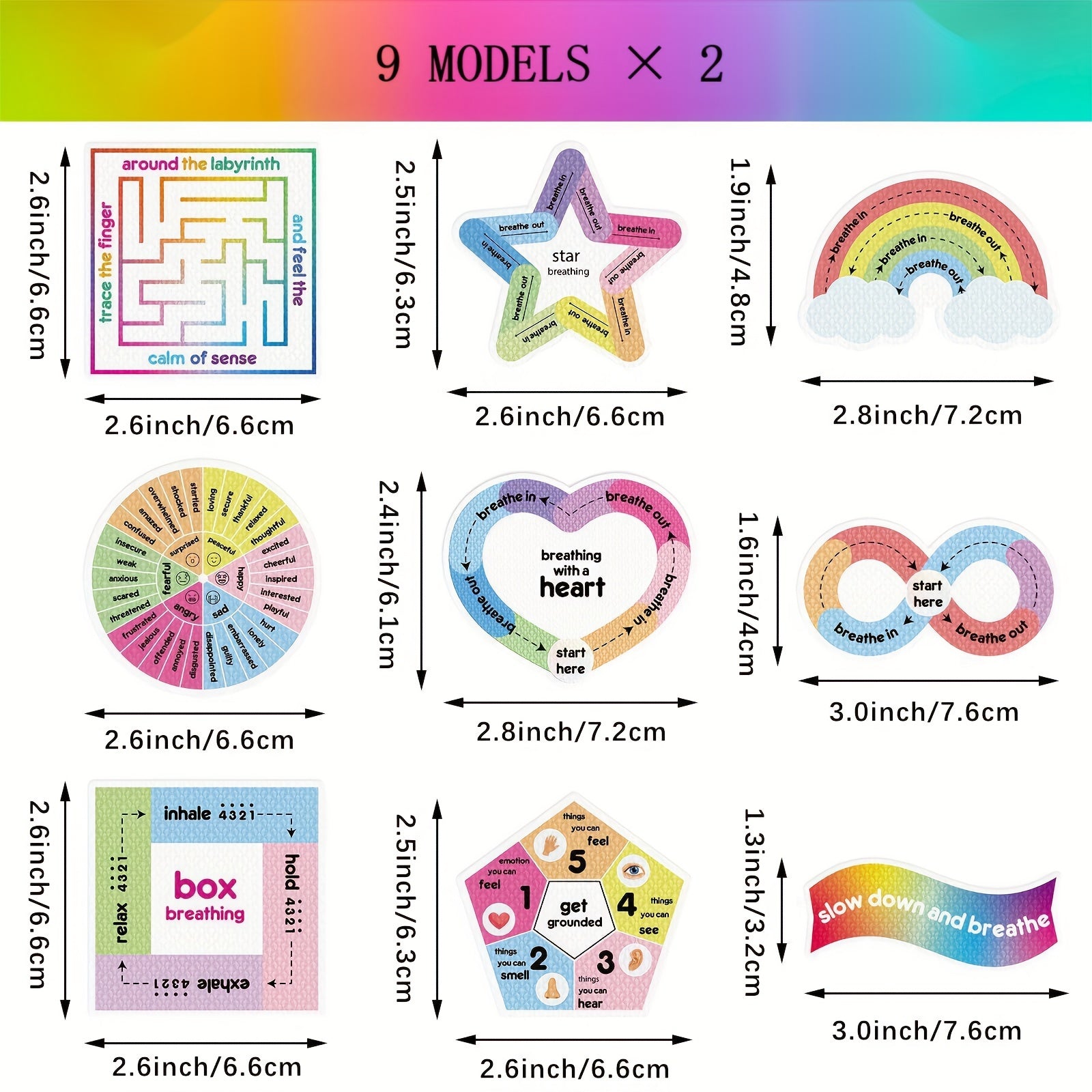 Pressure Relief Stickers Student Anxiety Sensory Calming Stripe Stickers