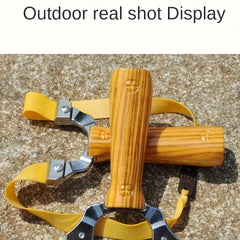 Alloy Slingshot Toy with Wood Grain Handle for Outdoor Play