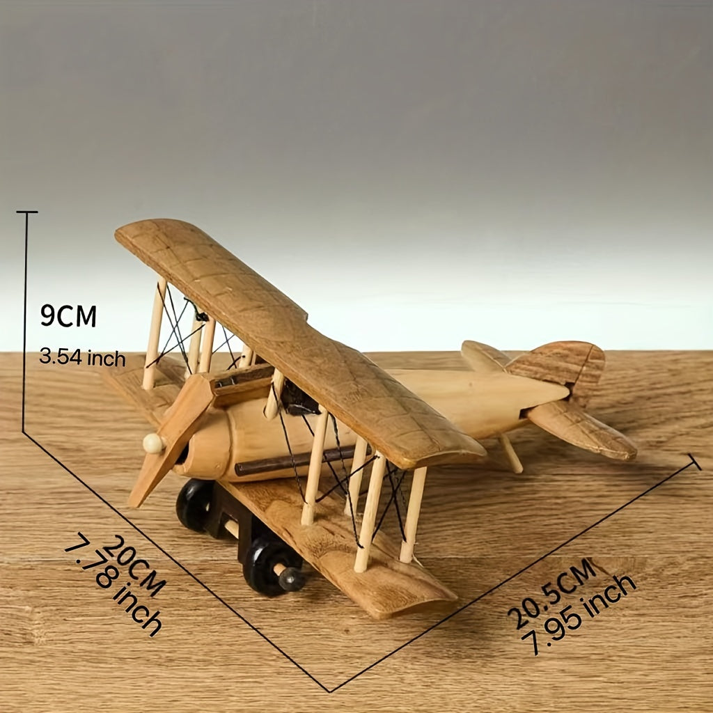 Wooden Retro Aircraft Ornaments Creative Home Desktop Aircraft Model