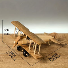 Wooden Retro Aircraft Ornaments Creative Home Desktop Aircraft Model
