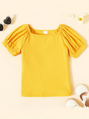 Toddler Girls Cotton Short Sleeve Tee Top