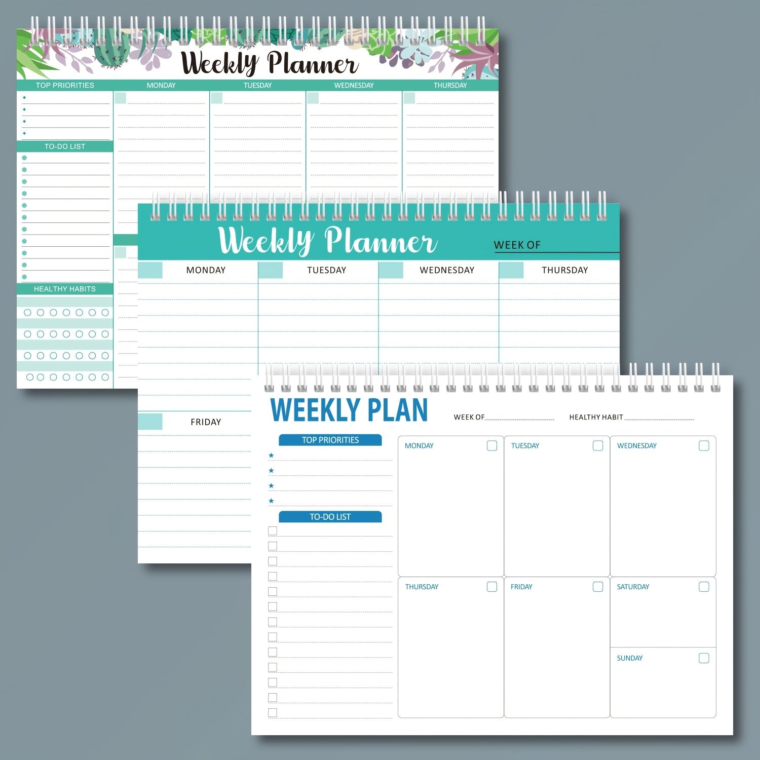 Double Coil Weekly Planner Schedule Efficiency Manual
