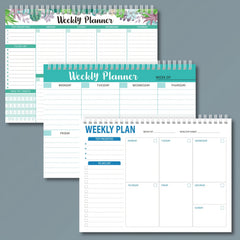 Double Coil Weekly Planner Schedule Efficiency Manual