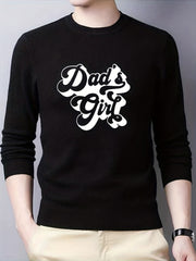 Dad's Girl Knitted Sweater Men's Crew Neck Pullover for Fall Winter