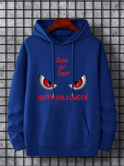 Men's Trick Or Treat Print Hoodie Active Drawstring Sweatshirt
