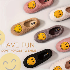 Retro Smile Face Slippers Memory Foam House Shoes