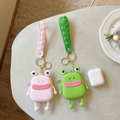 1pc Frog Shape Coin Purse Soft Silicone Bag Funny Strap