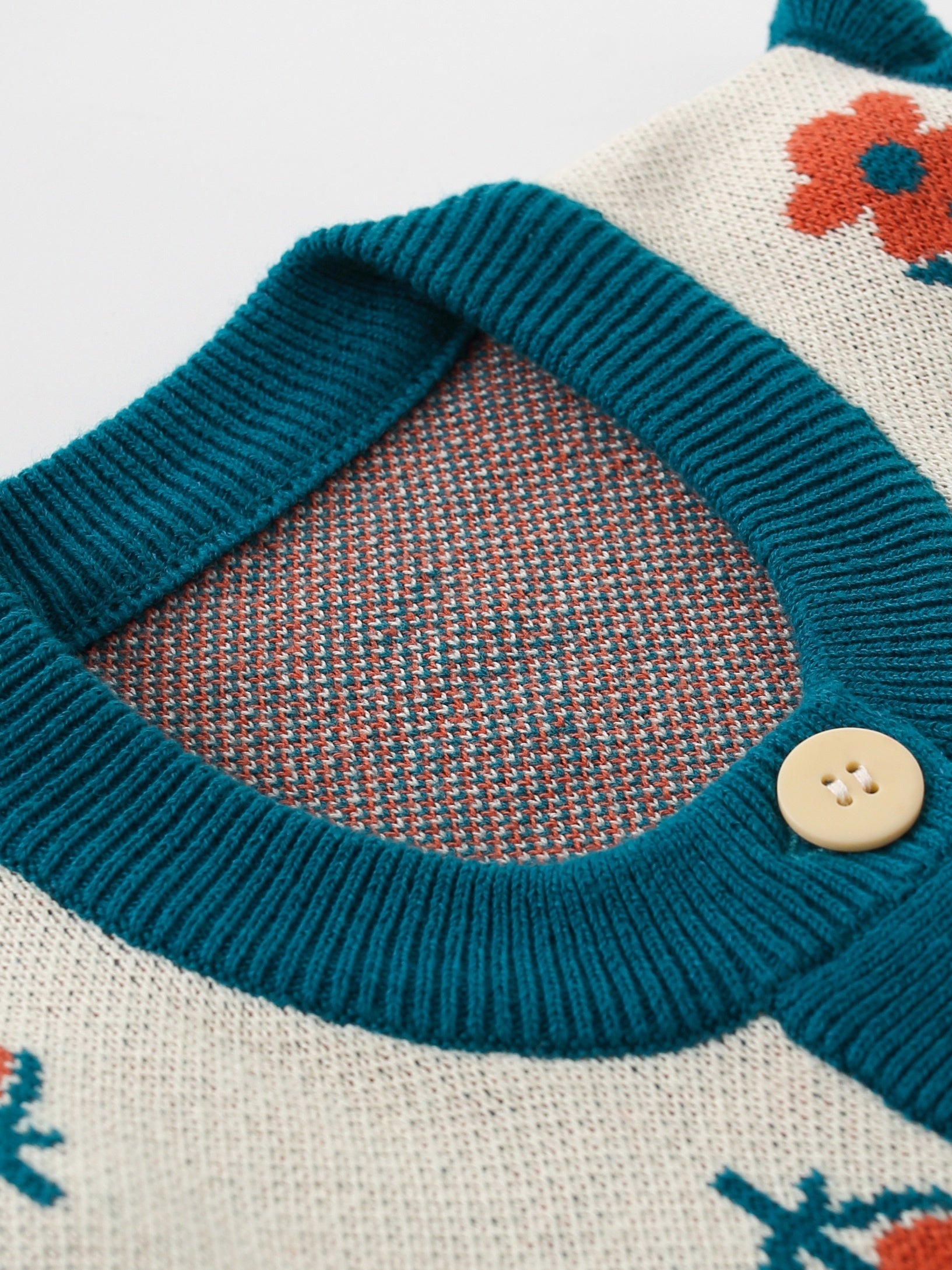 Baby Girl Knitted Sweater Vest Ruffle Trim Flower Print Cardigan Vest