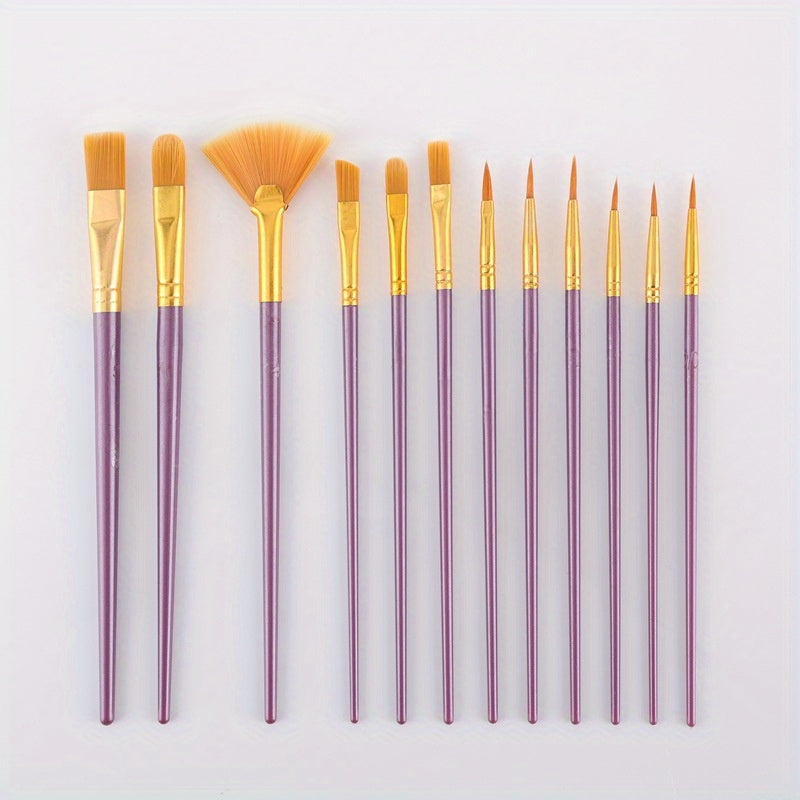 12pcs Watercolor Brush Set for DIY Painting and Acrylic Art