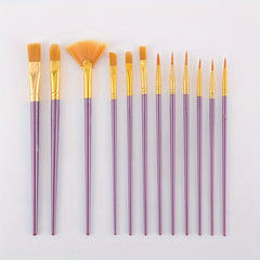 12pcs Watercolor Brush Set for DIY Painting and Acrylic Art