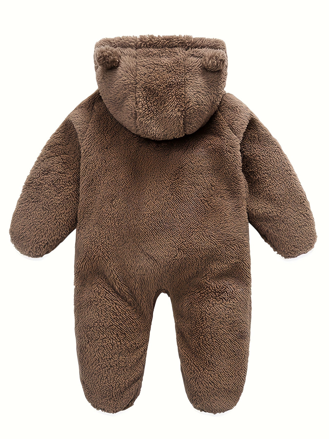 Baby Plush Polar Fleece Jumpsuit With Rabbit Ears