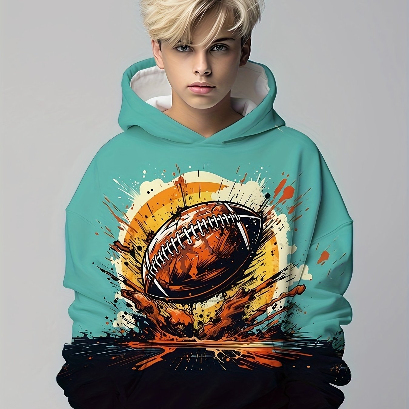 Anime Football Kid's Hoodie Unisex Pullover Casual Hooded Top