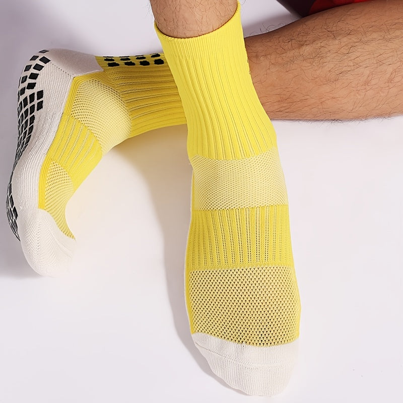 Men's Athletic Crew Socks Moisture Wicking Padded Non Slip Socks