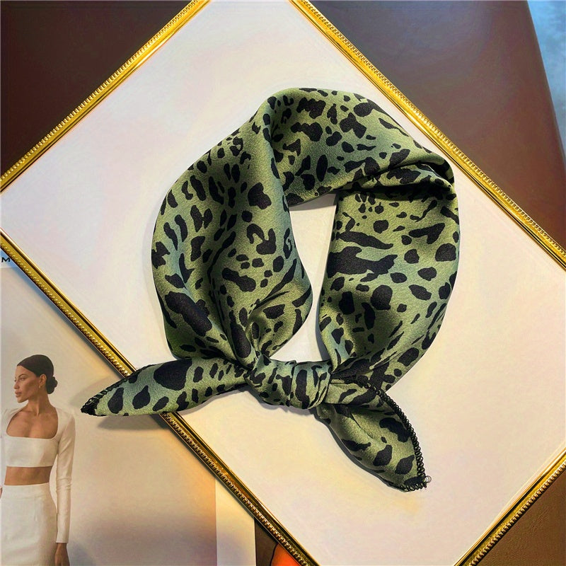 Leopard Print Vintage Bandana Classic Small Satin Square Scarf