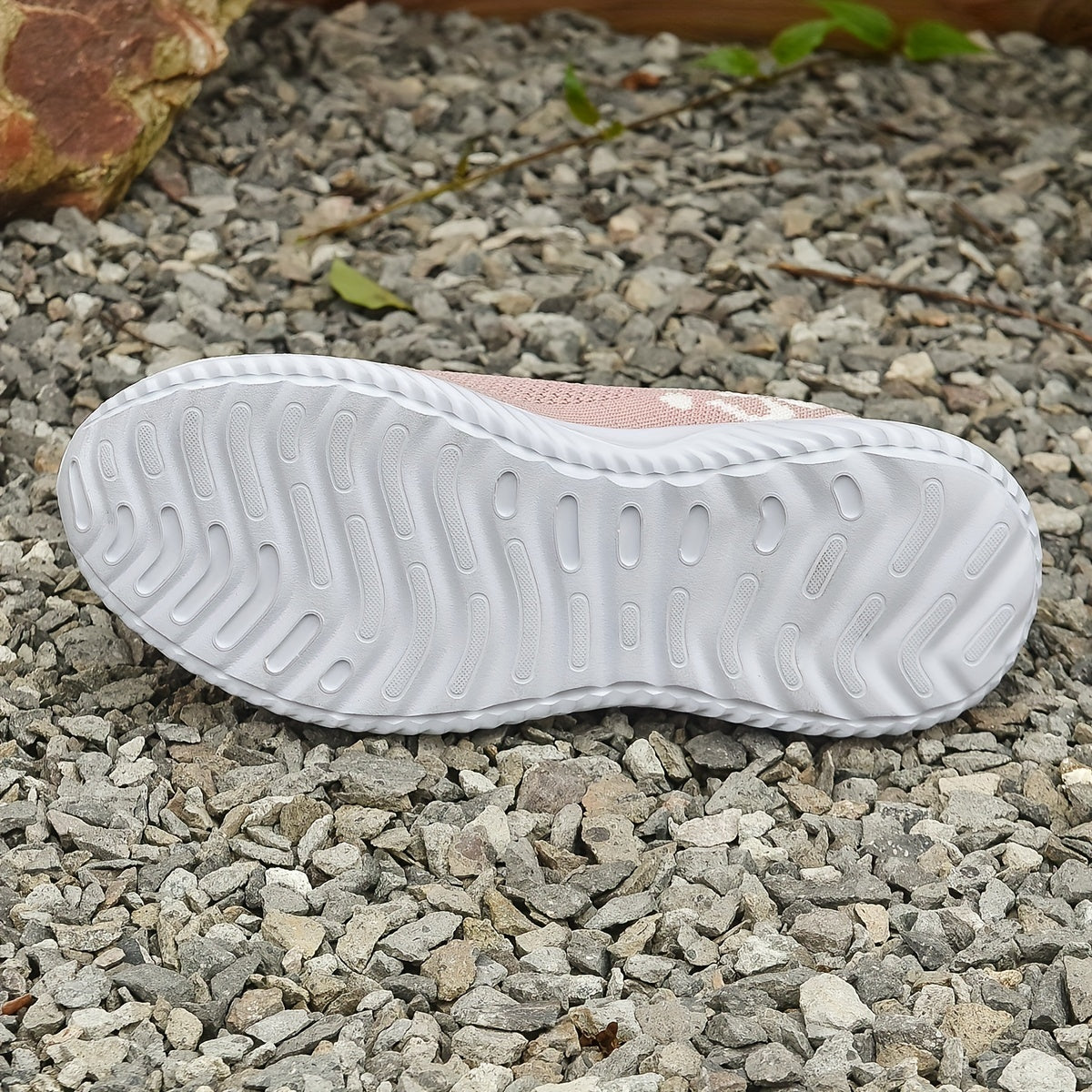 Women's Breathable Knit Sports Shoes Lace Up Low Top Running Shoes