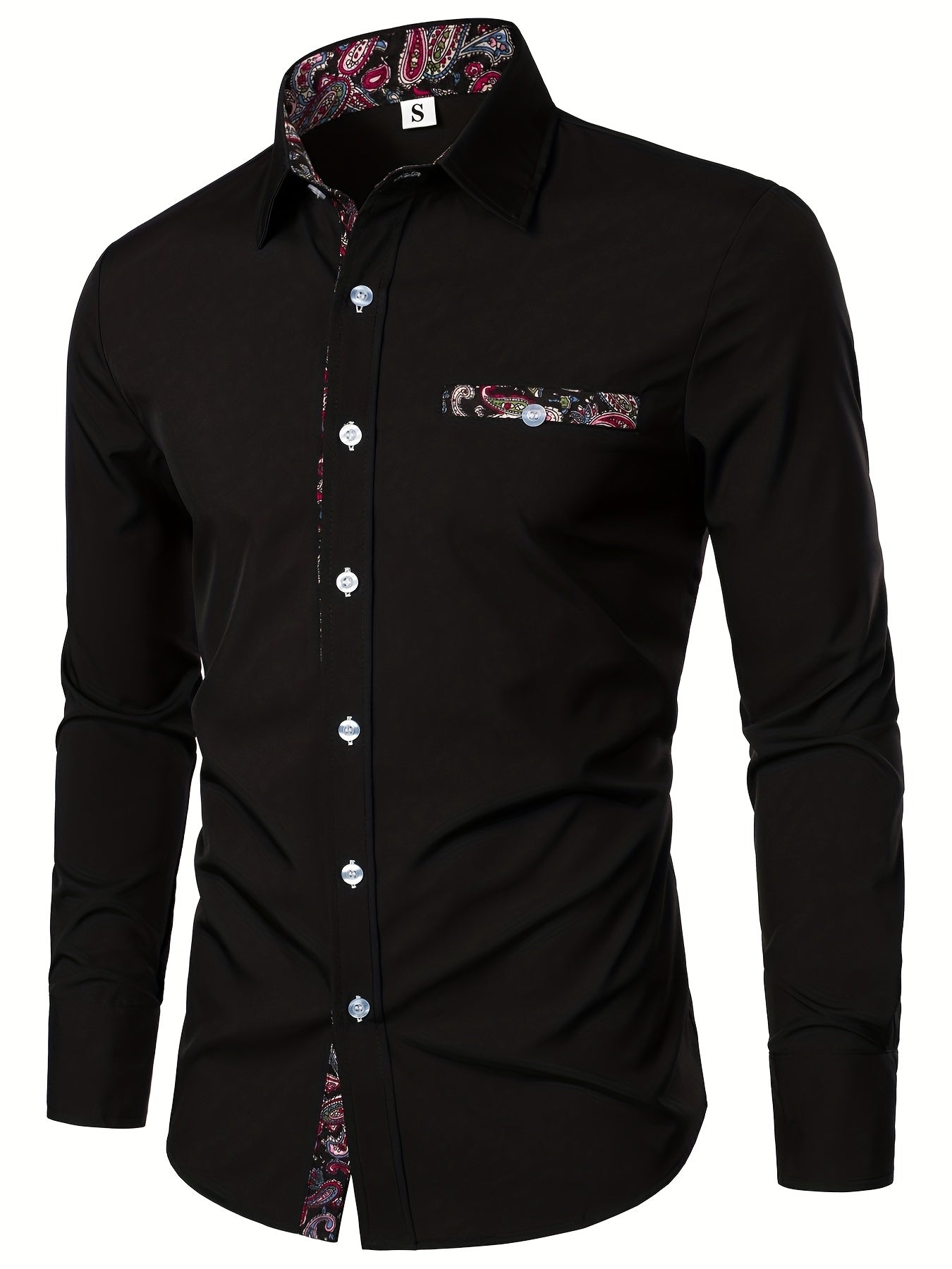Floral Printed Men's Casual Shirt Regular Fit Long Sleeves