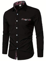 Floral Printed Men's Casual Shirt Regular Fit Long Sleeves