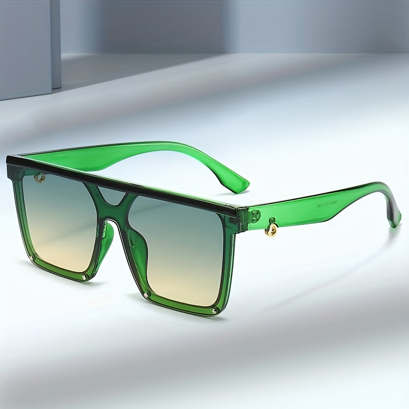 Y2K Multicolor Oversized Sunglasses Men's Rectangular Glasses