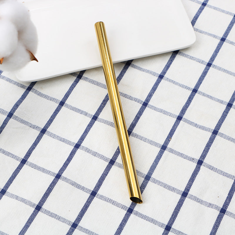 215mm Stainless Steel Bubble Tea Straw with Oblique Mouthpiece