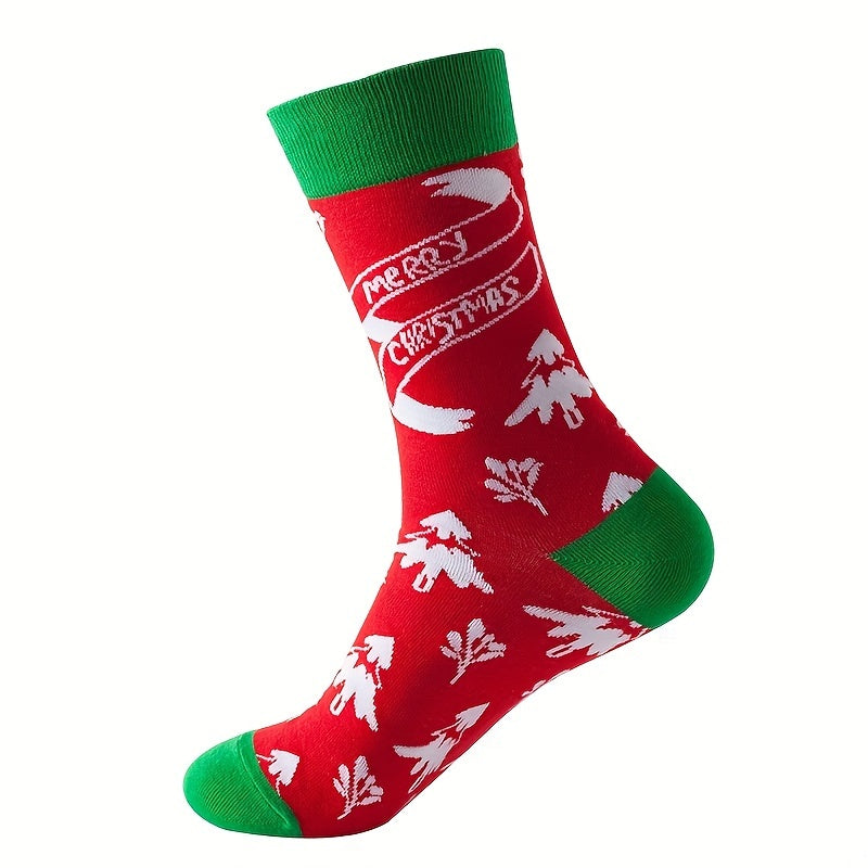 Christmas Print Socks Women's Mid Tube Stockings