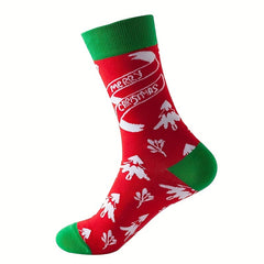 Christmas Print Socks Women's Mid Tube Stockings