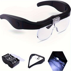 Rechargeable LED Head Magnifying Glass 4 Lens 1.5X 2.5X 3.5X