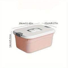 Plastic Storage Basket with Lid for Snacks Cosmetics Dormitory Desktop