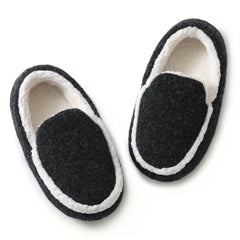 Boys Warm Fleece House Shoes Non Slip Soft Bottom Indoor Shoes