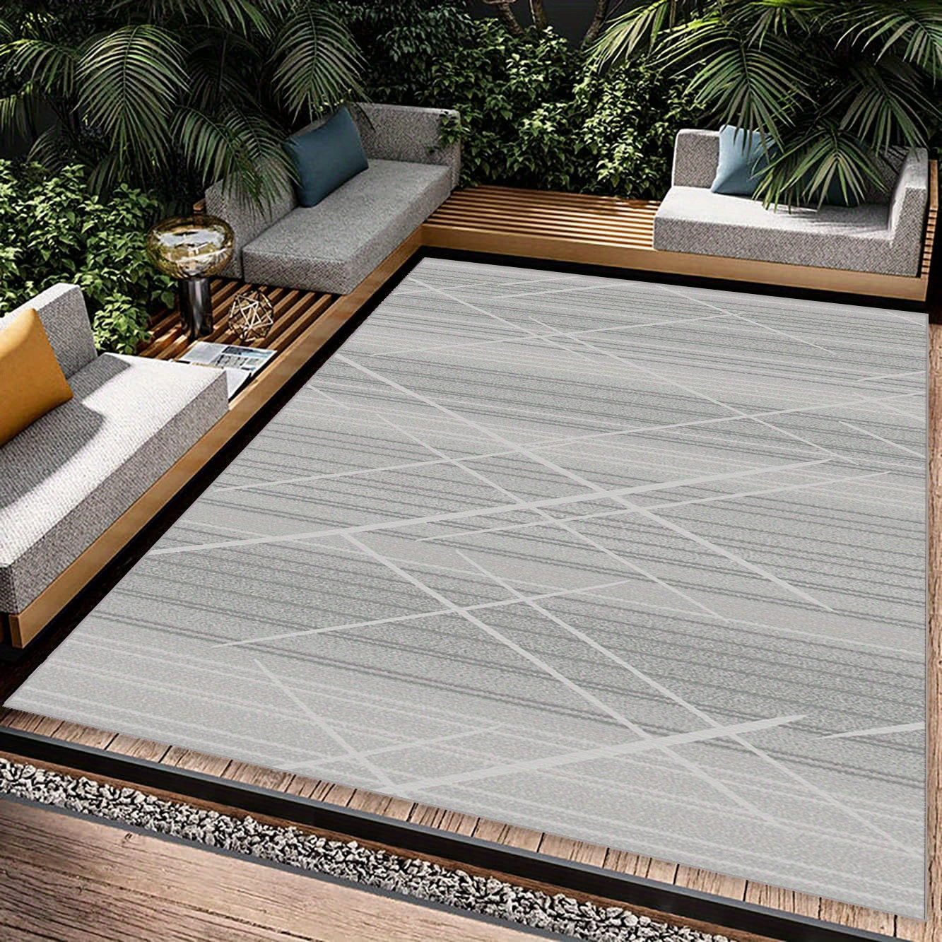 1pc Large Line Carpets for Living Rooms, Bedrooms, Offices - Non Slip and Easy
