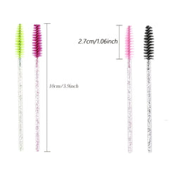 50Pcs Crystal Eyelash Mascara Brushes Wands Makeup Kits Eyelash Brush